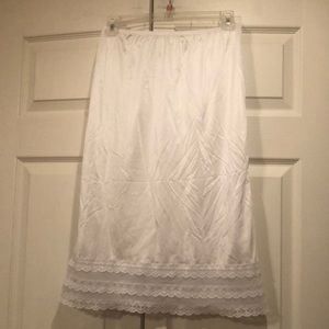 Vintage White Lace Hem Slip
